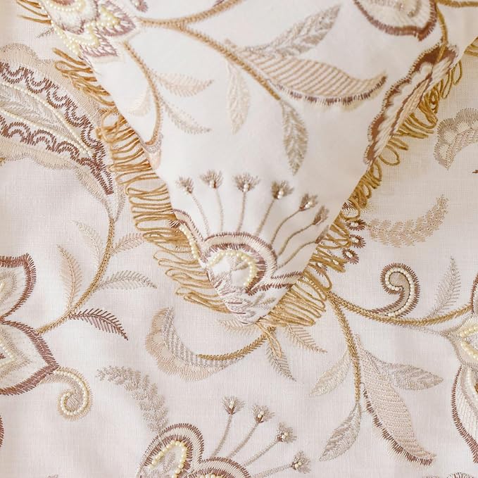 The HomeCentric King/Queen/Twin Beige Decorative Bed Runner CA King 86"x18" Bed - Image 3