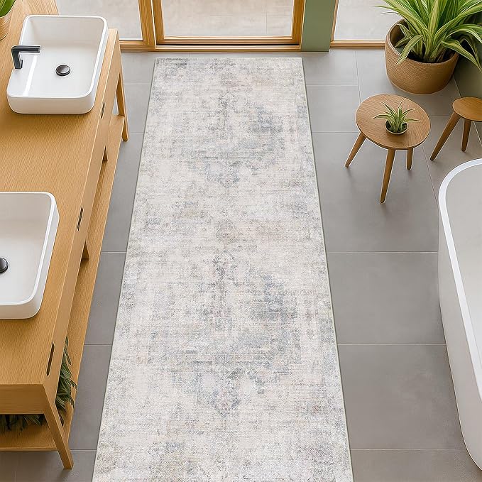 Light Blue 2'6''x8' Wide Hallway Runner Rug - Image 6