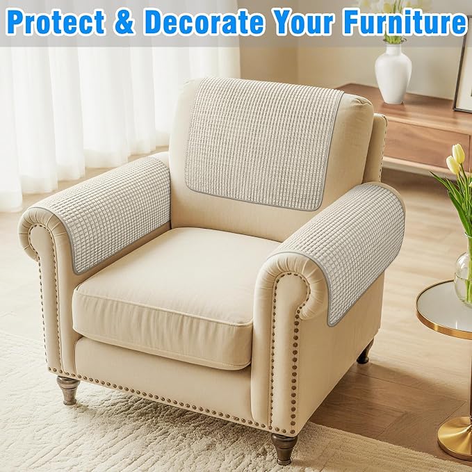 Couch Arm Covers, Sofa Arm Covers, Waterproof Armrest Cover - Image 2