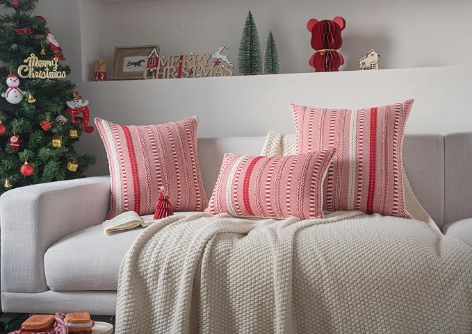 Christmas Pillow Covers 20x20 Inch Set of 2, Farmhouse Boho Christmas - Image 6
