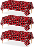 3 Pieces Red and Black Buffalo Plaid Merry Christmas Party Tablecloth by JectivsPartyDecorations