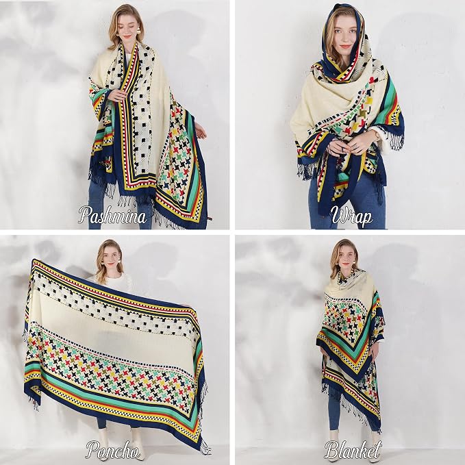 DANA XU 100% Merino Wool Pashmina Shawl - Image 5