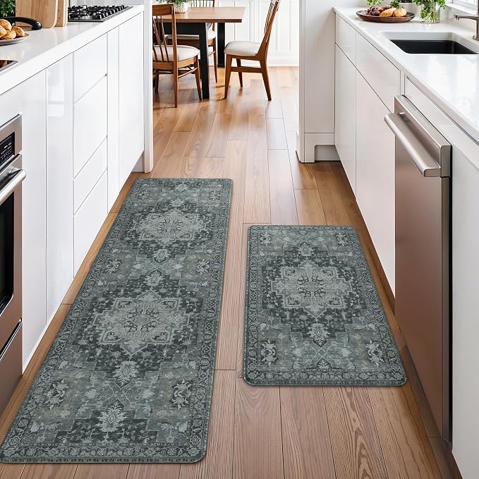 GENIMO Kitchen Mats for Floor 2PCs, Washable Anti Fatigue Mat for Cushioned - Image 3