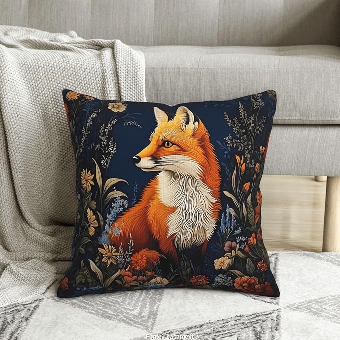 William Morris Abstract Vintage Floral Fox Design 18x18 inches Throw Pillow - Image 6