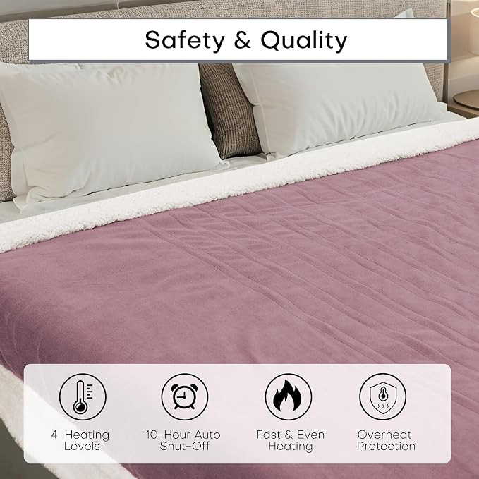 Electric Heated Blanket Throw Size 50"x60" - Image 7