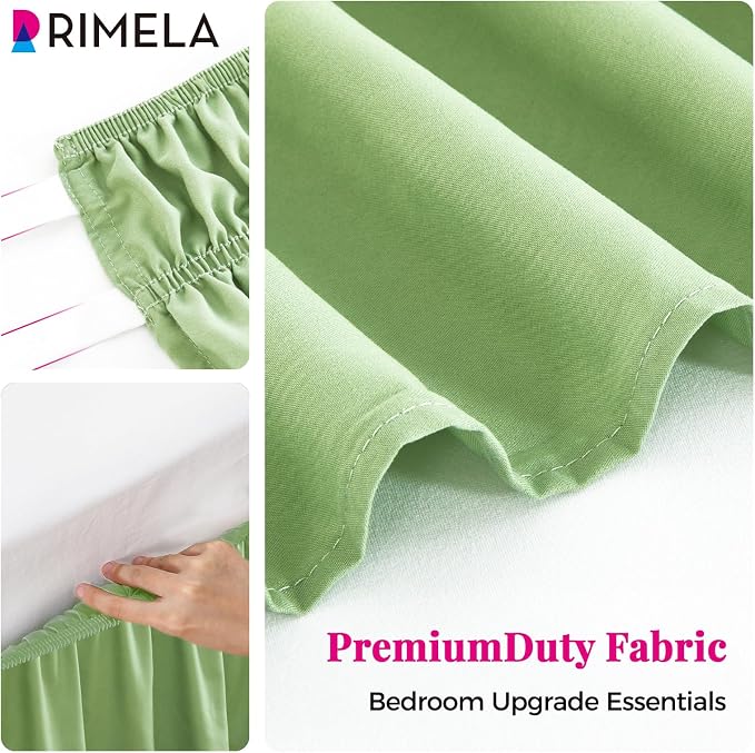 RIMELA Light Green Bed Skirt Twin Size 15 Inch Drop, Elastic Bed Skirting - Image 7