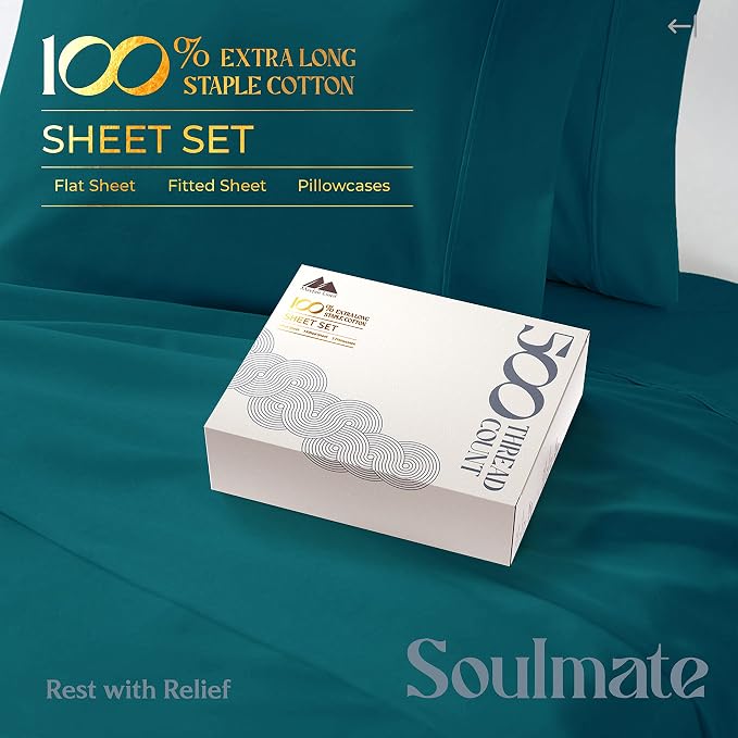 Mayfair Linen 500 Thread Count Twin Cotton Sheets - Image 3