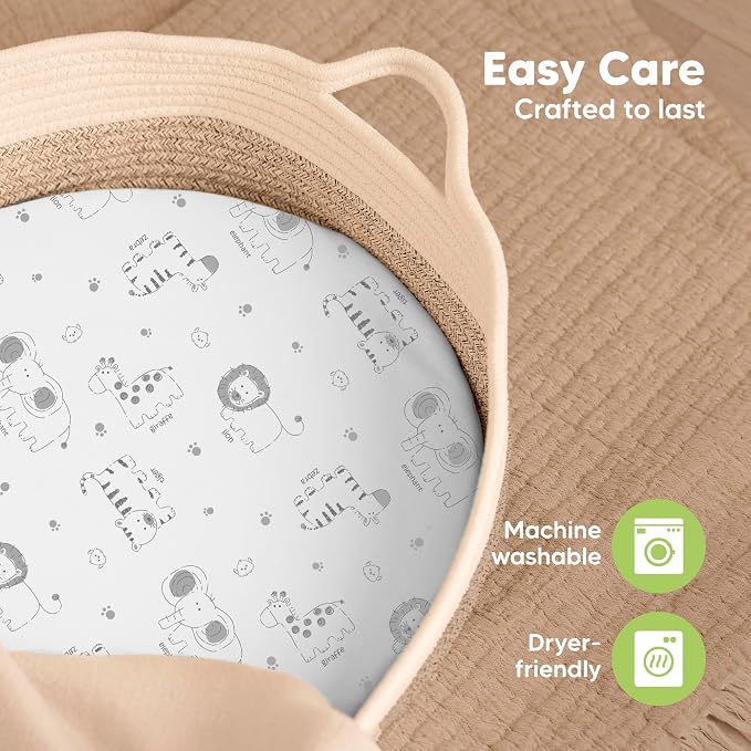 2-Pack Baby Bassinet Sheets Girl, Boy - Image 7
