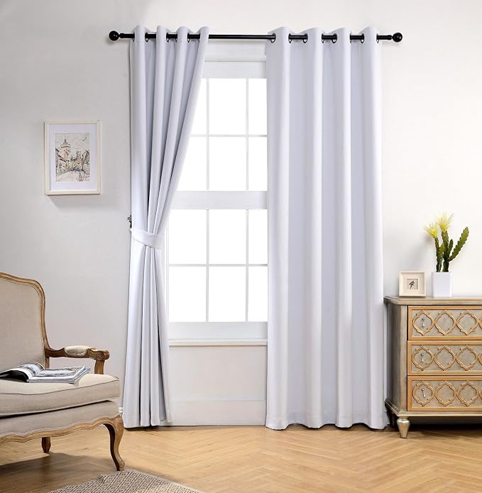 MIUCO Room Darkening Thermal Insulated Grommet Window Blackout Curtains Panels - Image 2