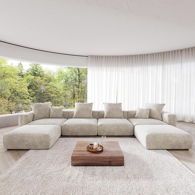 JACH 181" Oversized Modular Sectional Sofa, U-Shaped Deep 4-Seats Sectional - Image 5