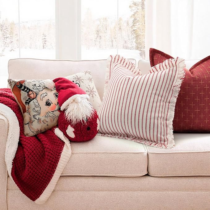 ZWJD Throw Pillow Covers 12x20 Set of 2 Striped Pillow Covers - Image 2