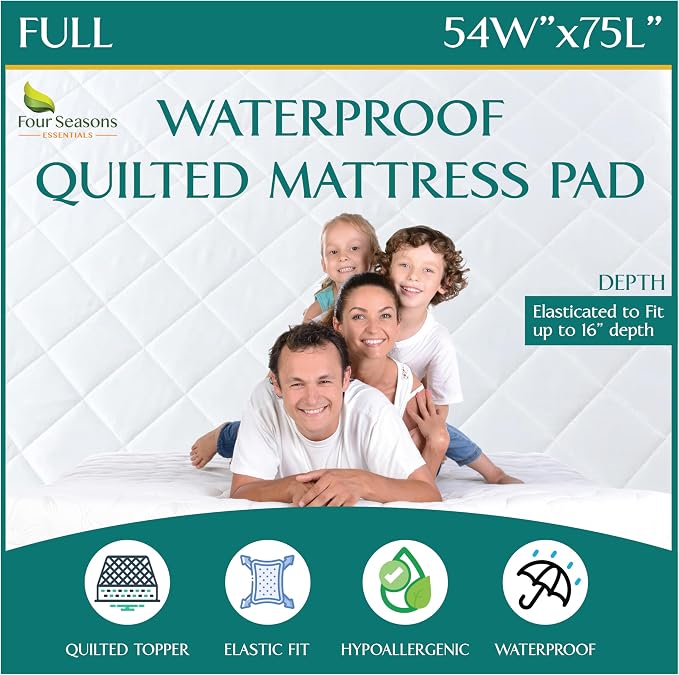Full Size Quilted Mattress Pad by FourSeasonsEssentials