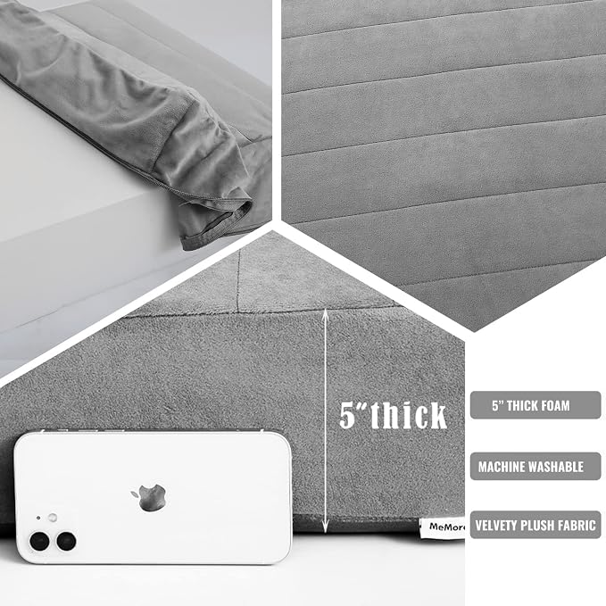 MeMoreCool Square Floor Pillow for Adults and Kids, Large Meditation Cushion - Image 4