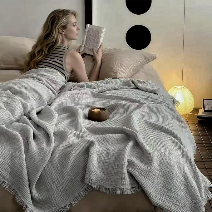 MorroMorn 100% Cotton Muslin Throw Blanket - Image 5