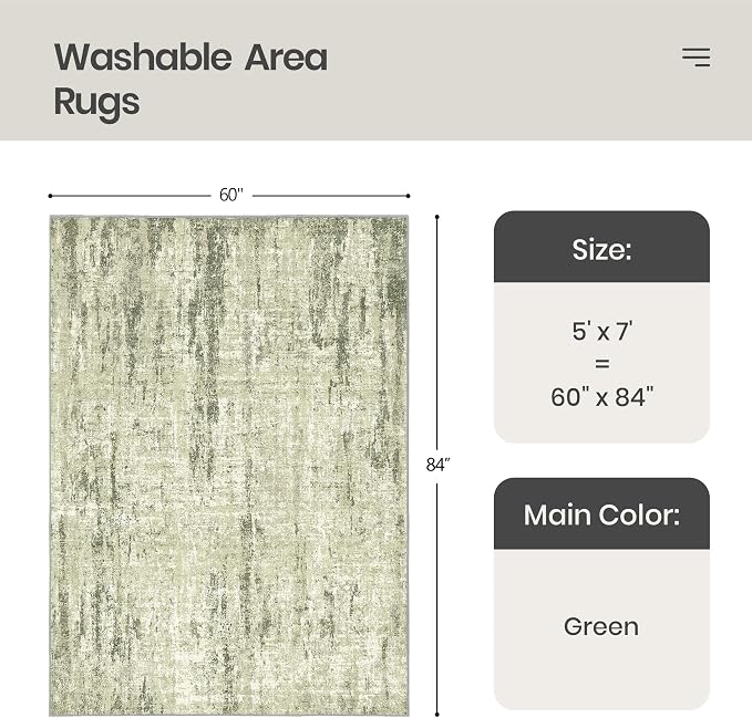 Valenrug Washable Rug 5x7 - Image 2