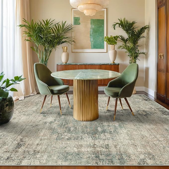 Neutral Abstract Area Rug for Living Room - Image 3