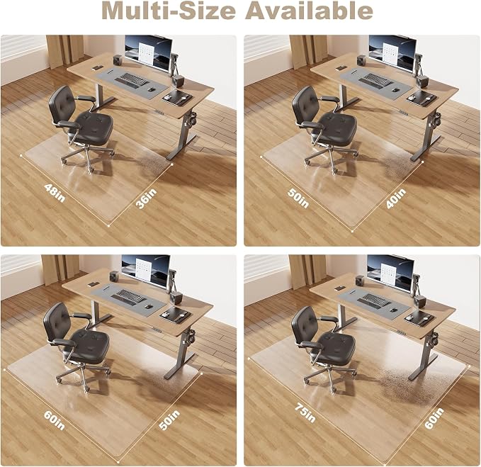 36"x48" Computer Chair Mat for Hardwood, PVC Office Mat for Hardwood Floor - Image 6