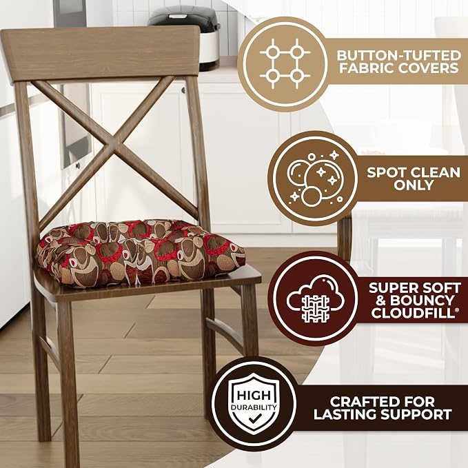 Klear Vu Gripper Overstuffed Universal Non-Slip Dining Chair Cushions - Image 2