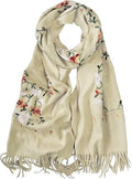 Urban CoCo Women's Embroidered Tassel Long Shawl Oversize Scarf Wraps by UrbanCoCo