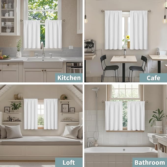 BGment Short Blackout Curtains for Small Window 30 Inch Long, 2 Panels - Image 2