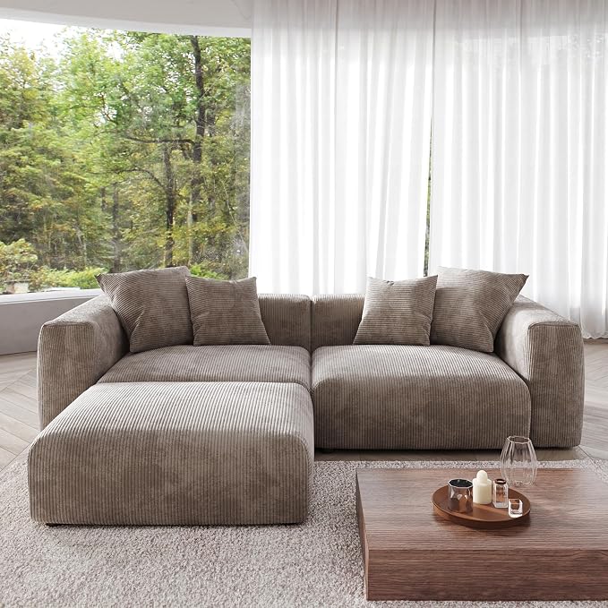 JACH Sectional Couches for Living Room, Modern Corduroy Modular Sectional Couch - Image 5