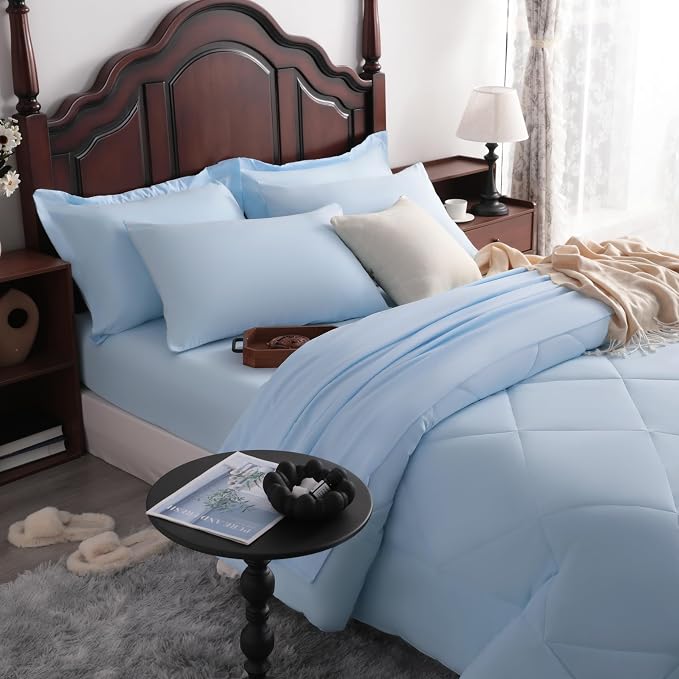 NTBAY King Comforter Set with Sheets, 7 Pieces Soft and Breathable King Bedding - Image 6
