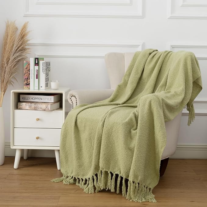 Gealaek Sage Green Throw Blanket Lightweight Fuzzy Soft Cozy Decorative Blankets - Image 2