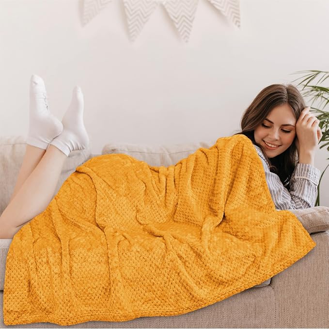 PAVILIA Mustard Yellow Throw Blanket - Image 9