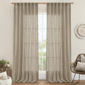 LAMIT Linen Curtains for Living Room 84 inch Length 2 Panels, Light Filtering by LAMIT