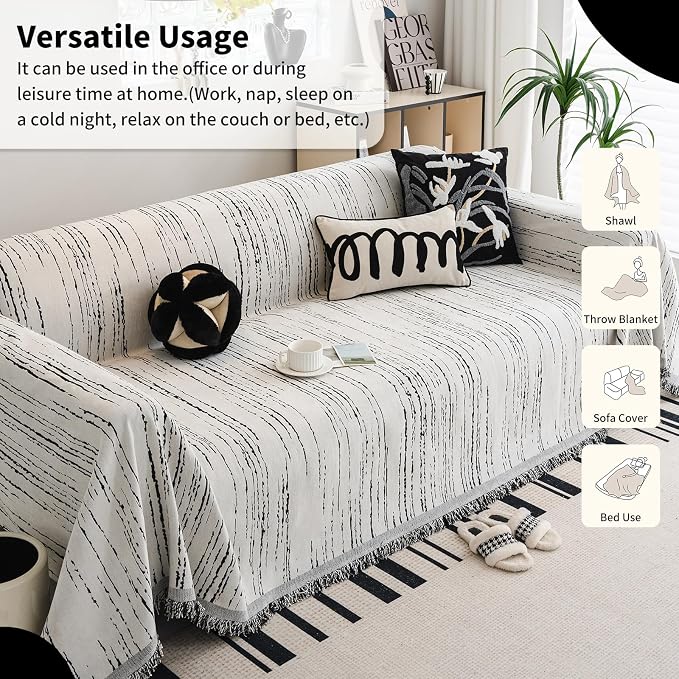 Chenille Couch Cover Pet Friendly, Sofa Cover Washable, Reversible Sofa - Image 5