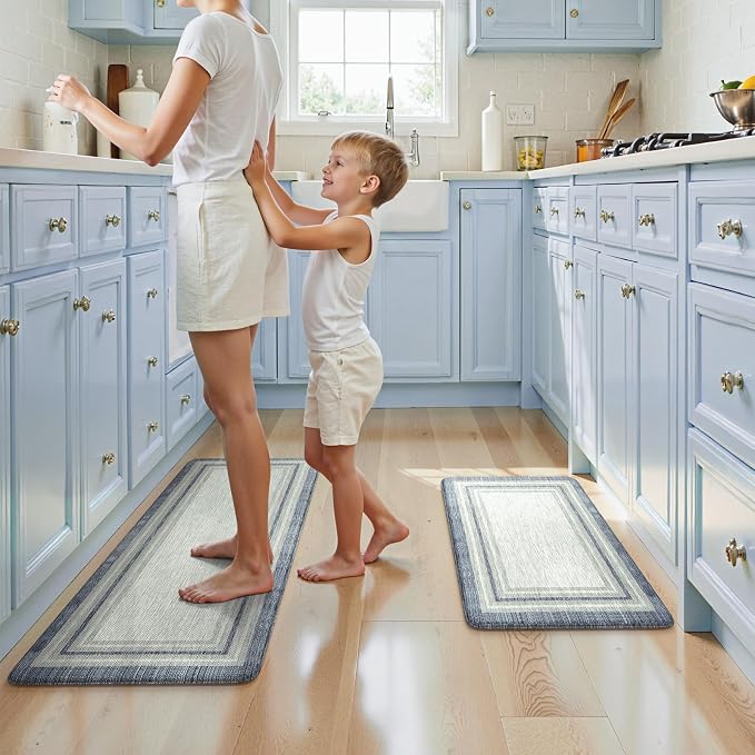 KIMODE Anti Fatigue Kitchen Mat 2PCS, Non-Skid Waterproof Kitchen Rugs - Image 8