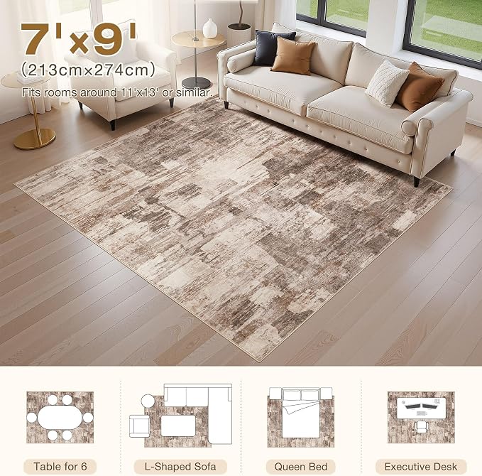 Abstract Living Room Rug 7x9 - Image 2