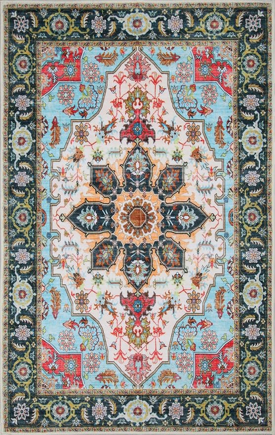 WILLSUN Washable Area Rugs, 2x3 Non-Slip Boho Small Area Rugs - Image 7