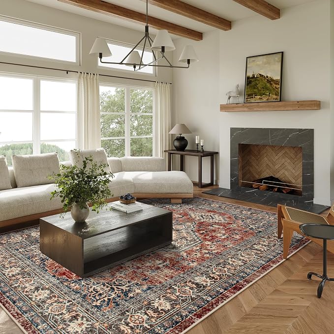 Lahome Oriental Washable Rugs 8x10, Non-Slip Soft 8x10 Rugs - Image 4