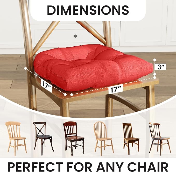 Klear Vu Gripper Overstuffed Universal Non-Slip Dining Chair Cushions - Image 3