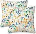 Throw Pillow Covers Colorful Leaves Spots Pillow Covers 16x16 Inch Set of 2 by Naqiuli