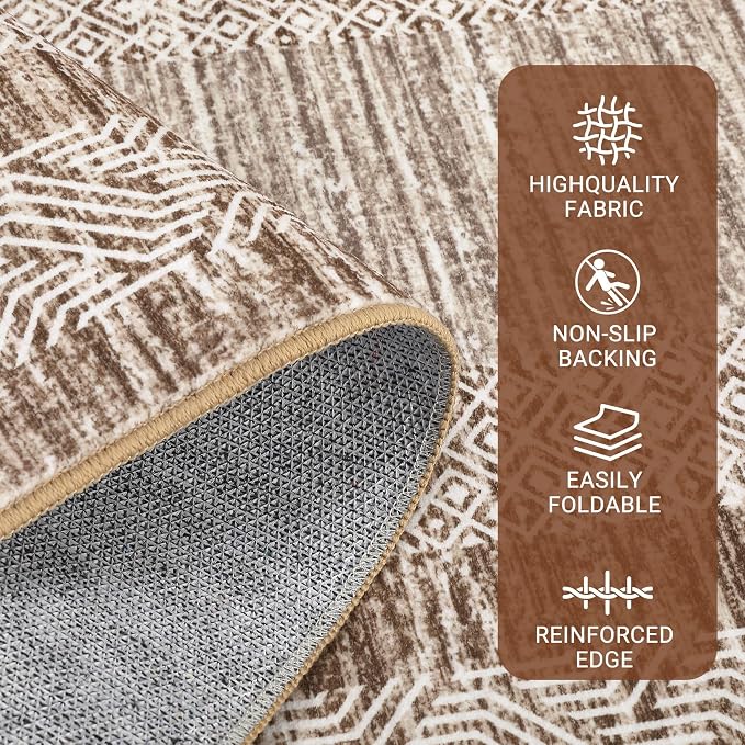 GarveeHome Modern Geometric Area Rug 2x3 Distressed Bordered Washable Non Slip - Image 3