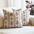 Amor Virisso Floral Throw Pillow Covers 24x24 Set of 2 Block Print Pillow by AffordableFloralPrintMaker