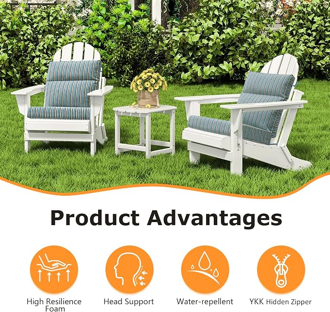 Sunbrella Outdoor High Back Chair Cushion Seat Pads, 44 x 21 Inch - Image 3