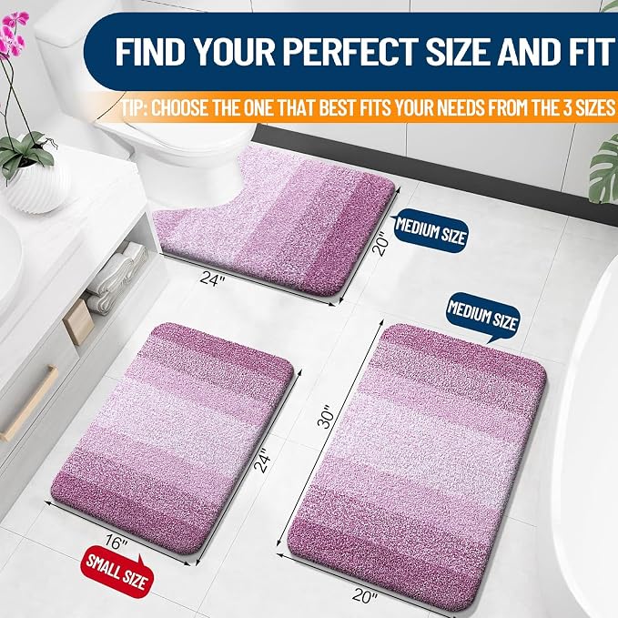 OLANLY Bathroom Rugs Mat 24x16, Extra Soft Absorbent Microfiber Bath Rugs - Image 2