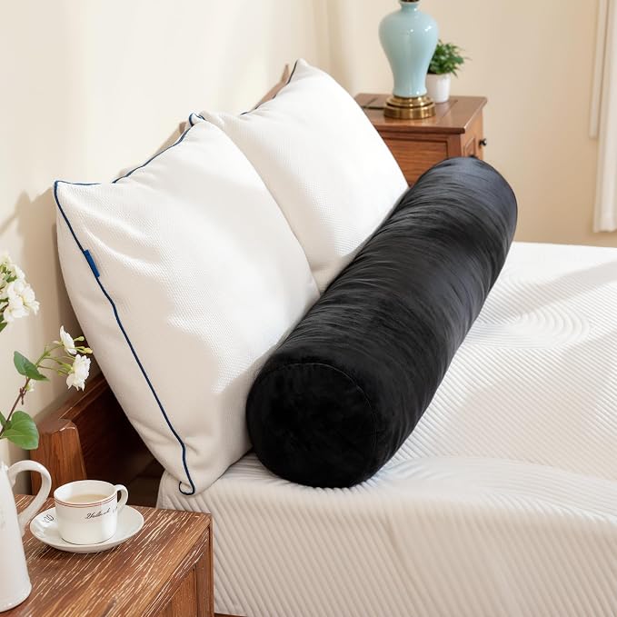 SyMax 7.8"x60" Body Pillow for Queen Bed, Bolster w/Removable Polyester Cover by SyMax