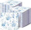 100 Pack Blue Floral Cocktail Napkins Blue and White Floral Toile Paper Napkins by HSPAIDYP