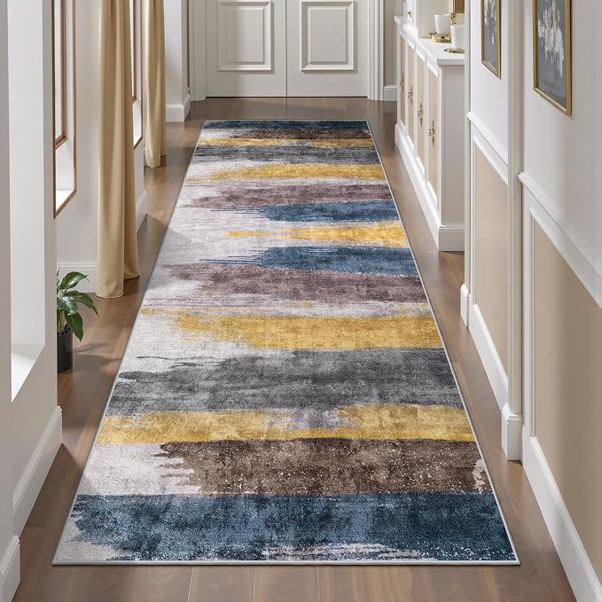 Ciicool 2'6 "x8' Washable Runner Rug, Modern Abstract Hallway Rugs Runner by CIICOOLHomeDeco