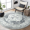 Lahome Boho Round Area Rug - 3Ft Round Rug Non-Slip Washable Bathroom Rug by Lahome