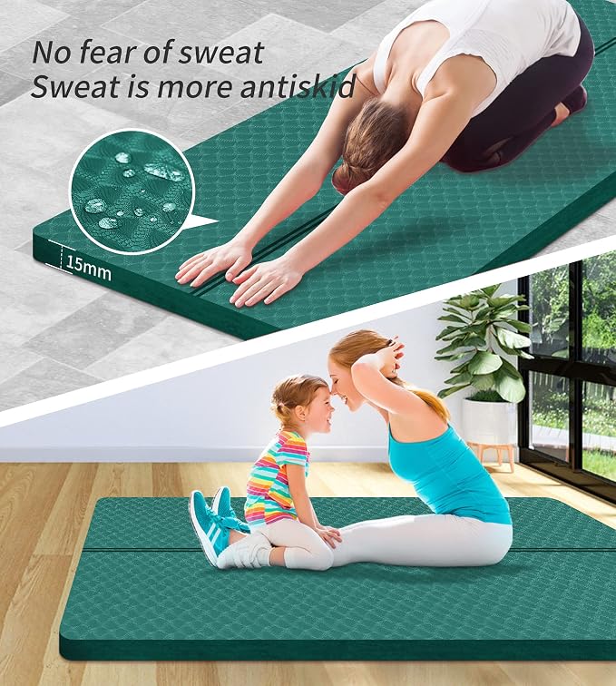 nuveti Large Exercise Mat - 15mm/20mm/30mm Thick Yoga Mat | Workout Mat - Image 6