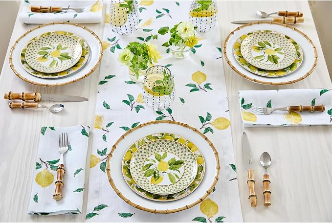 Solino Home Lemon Print Table Runner 108 Inches Long - Image 3