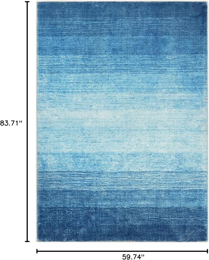 Wonnitar Modern Ombre Washable 5x7 Area Rugs, Large Blue Rug - Image 2