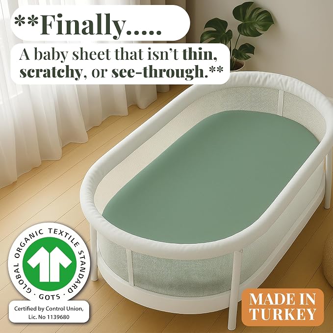 GOTS 100% Organic Bassinet Sheets - Image 2