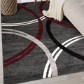 Rugshop Modern Wavy Circles Design Non-Shedding Area Rug, Carpet by Rugshop