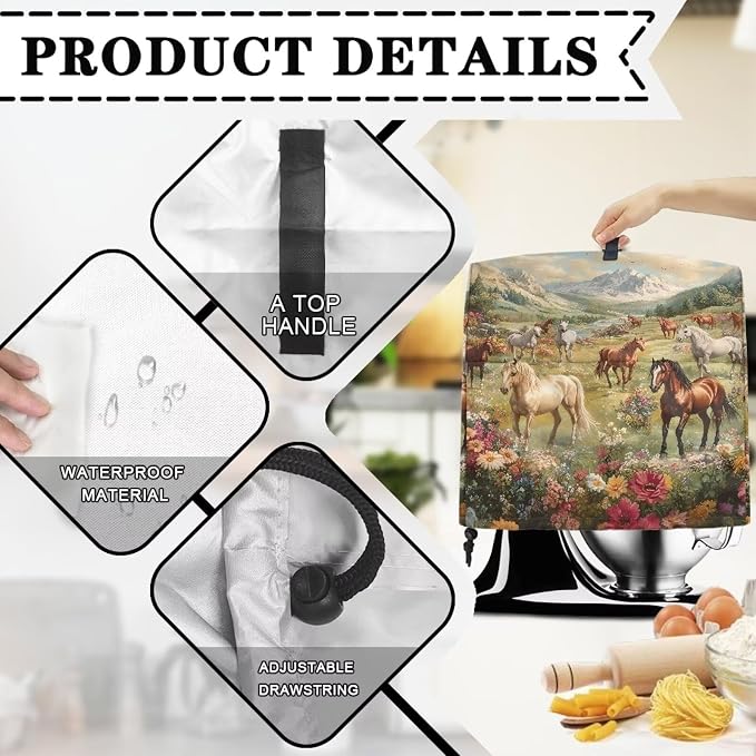 Horse Print Stand Mixer Cover - Image 7